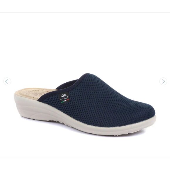 Ladies FLYFLOT Clogs Made in Italy GUC Navy Blue Size 10 - Picture 1 of 5